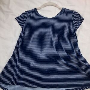 btween Navy and White Striped Blouse